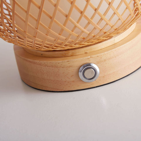 Bamboo Cordless Table Lamp Touch Control