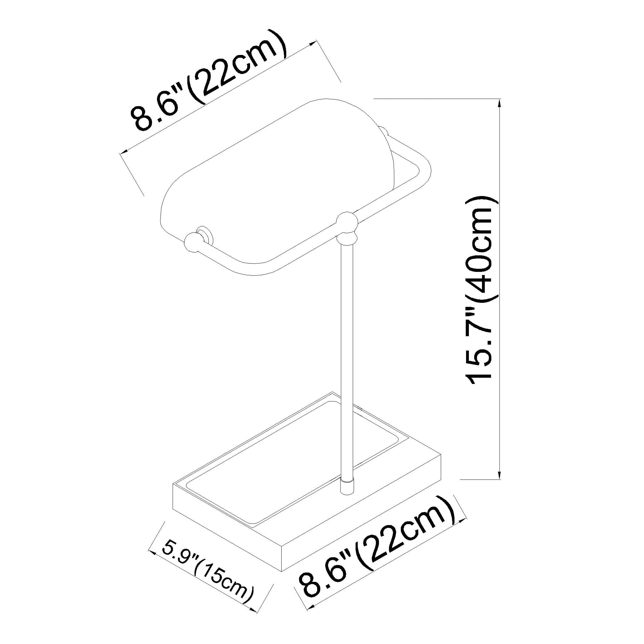 Lampe d'avocat verte à piles - Lampe de bureau verte rechargeable