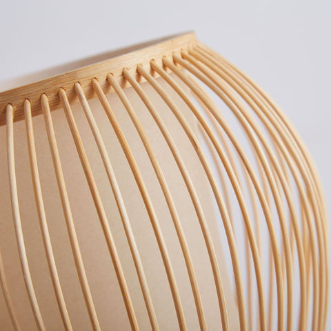 Battery Powered Bamboo Table Lamp Detailed View
