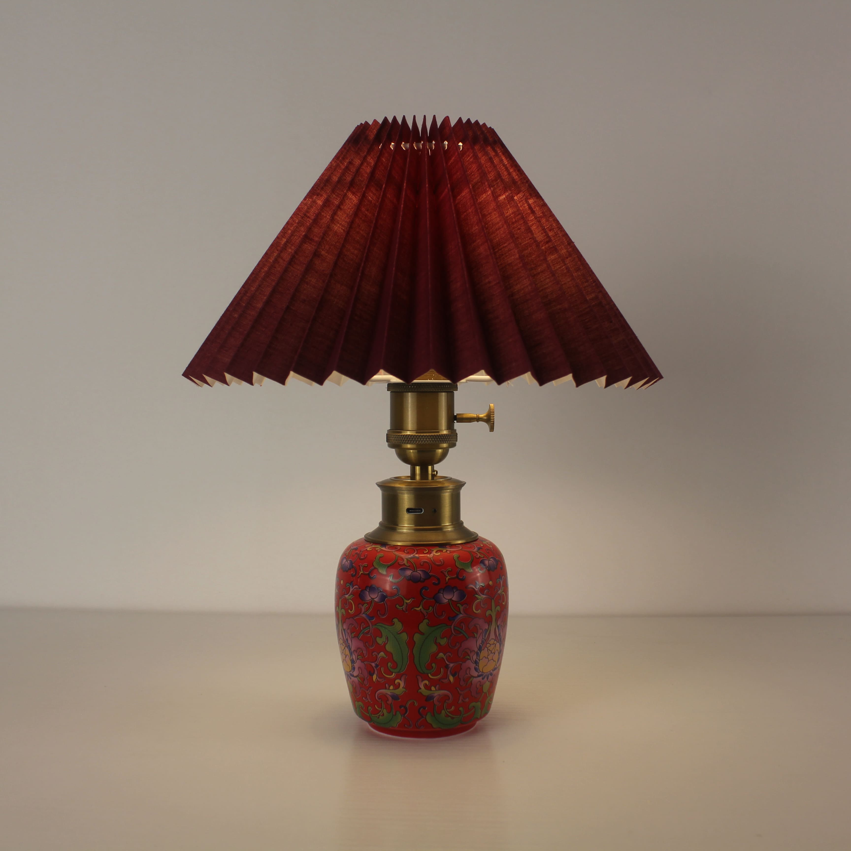 Ceramic Enamel Craft Battery Powered Table Lamp