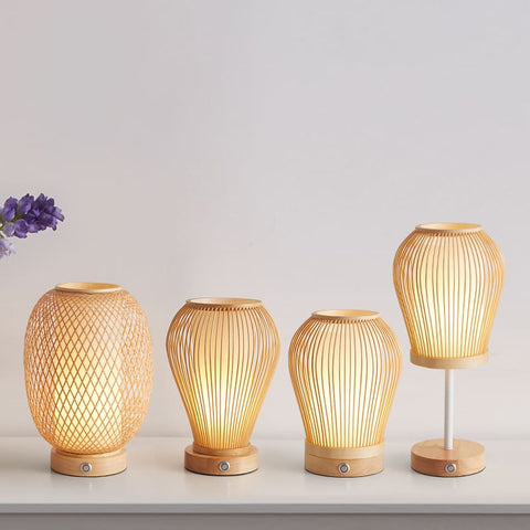 Rechargeable Bamboo Table Lamp Collection-View