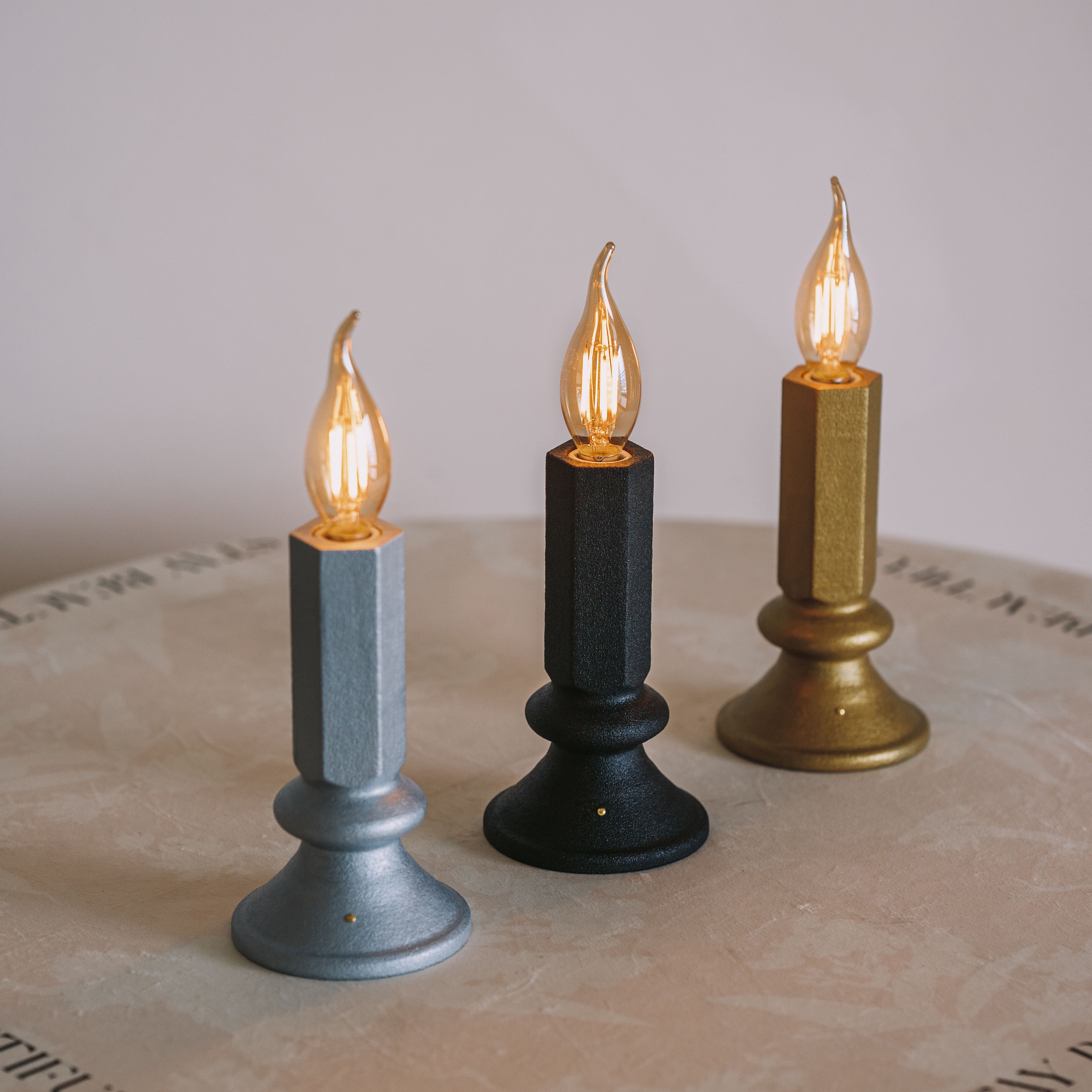 LED Sandstone Candle Table Lamp