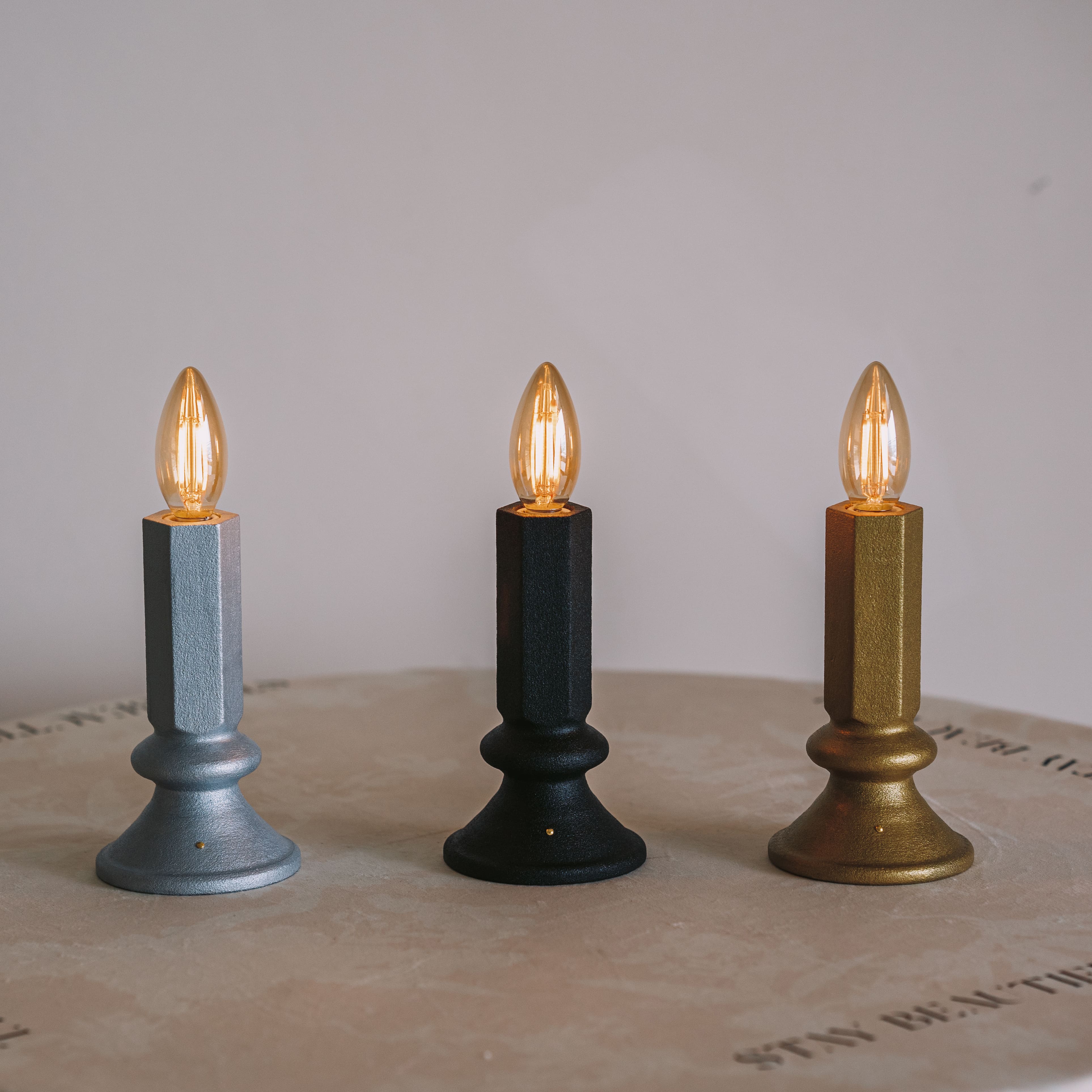 LED Sandstone Candle Table Lamp