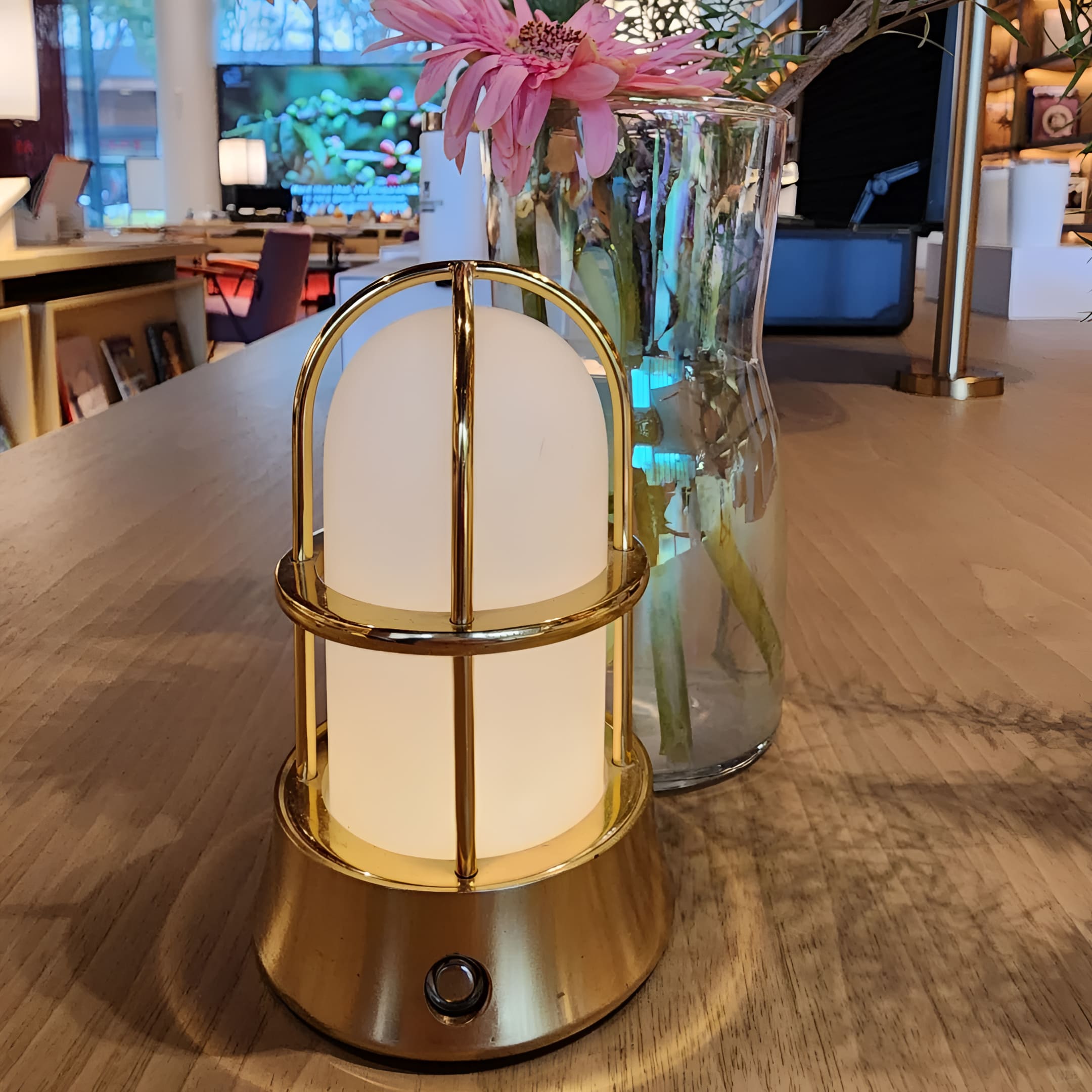 Portable Cordless Lamp - LED Brass Lantern