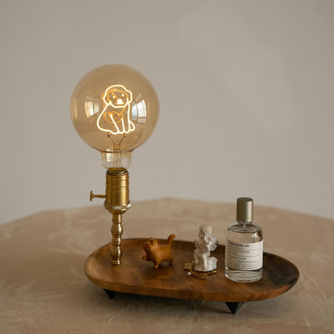 Walnut Word Bulb Night Light