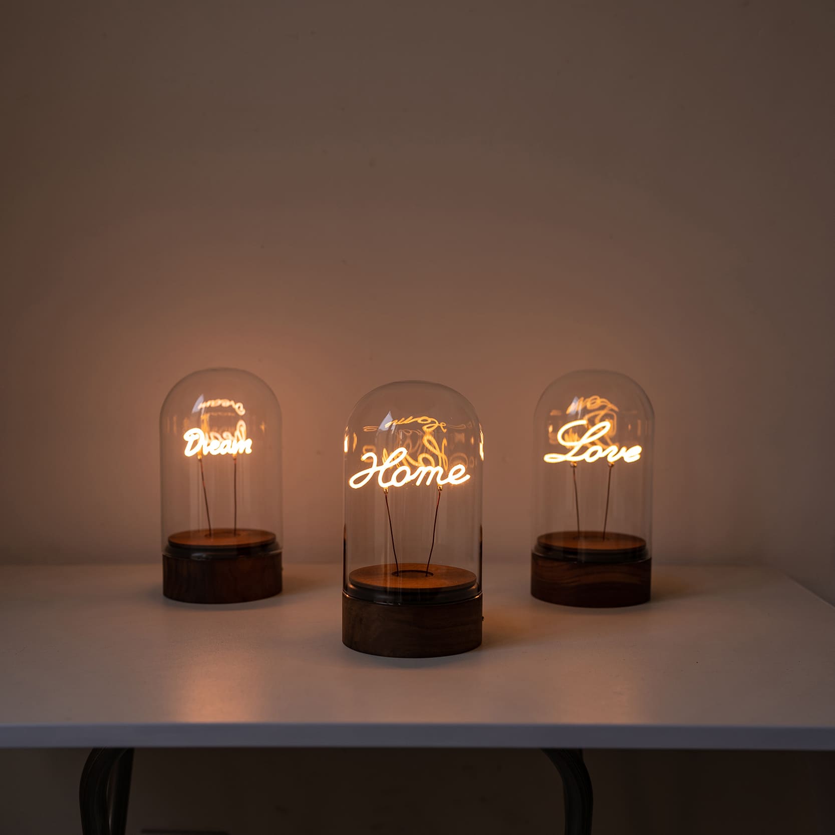 Wooden Battery Operated Edison Lamp