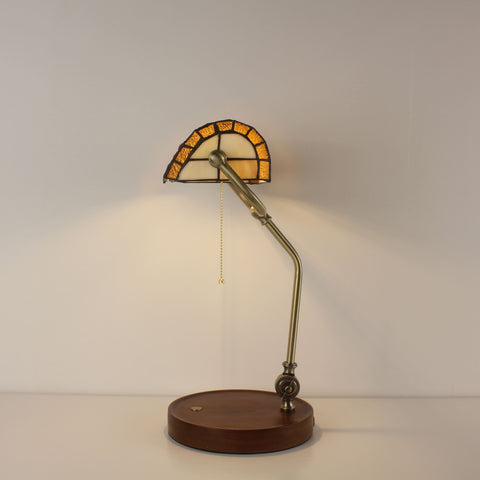 Battery Operated Tiffany Style Office Desk Lamps - Grape Lampshade