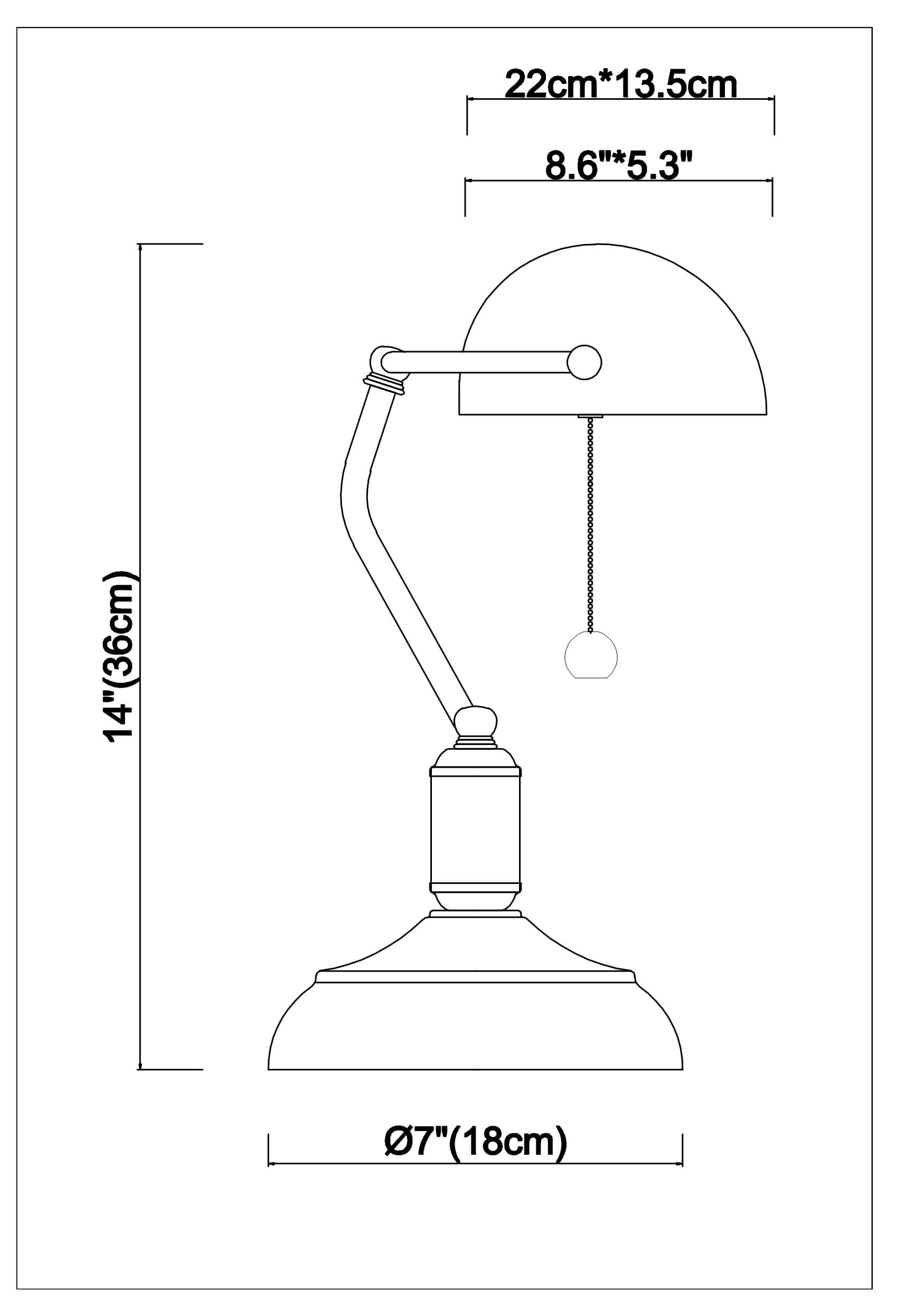 Cordless Retro Bankers Lamp - Green Glass Shade