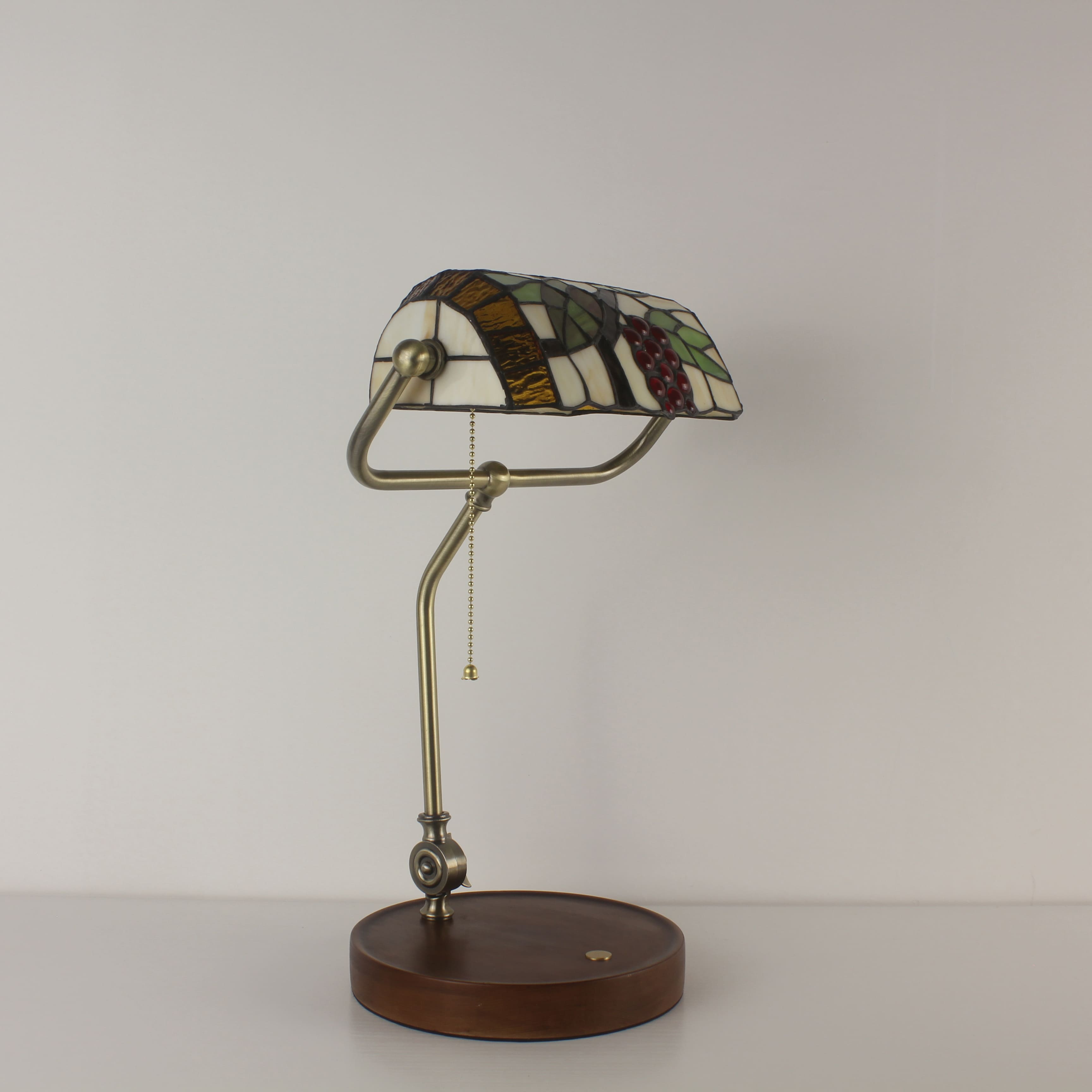 Battery Operated Tiffany Style Office Desk Lamps - Grape Lampshade