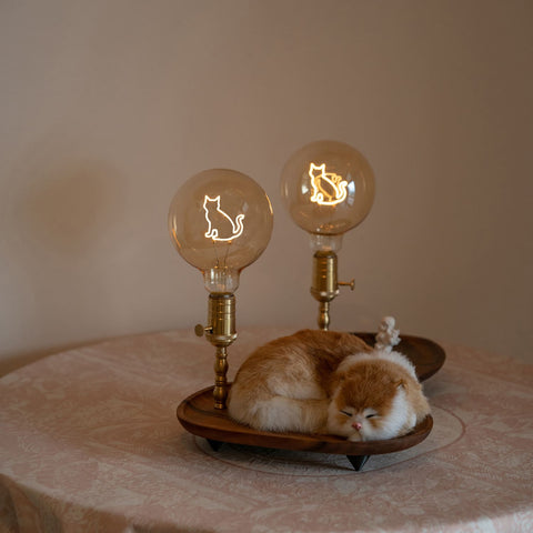 Battery Table Lights with Walnut Accessory Storage