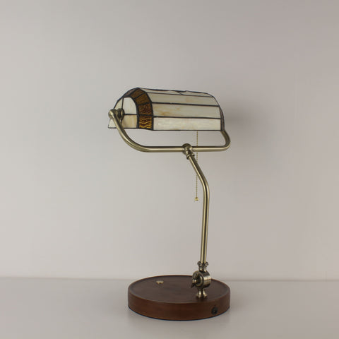 Battery Operated Tiffany Style Office Desk Lamps - Grape Lampshade