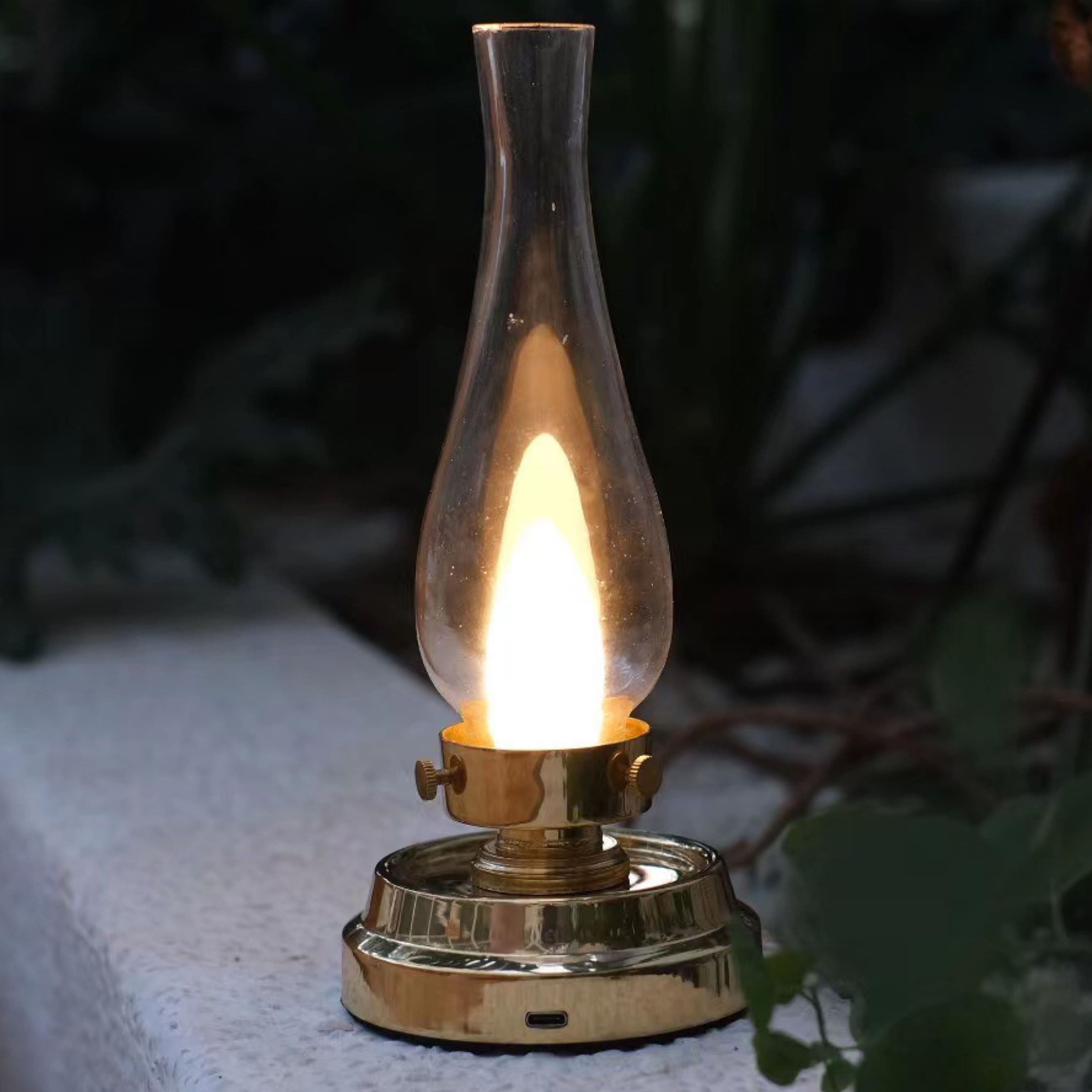 brass flameless kerosene oil lantern PatioEvening 04