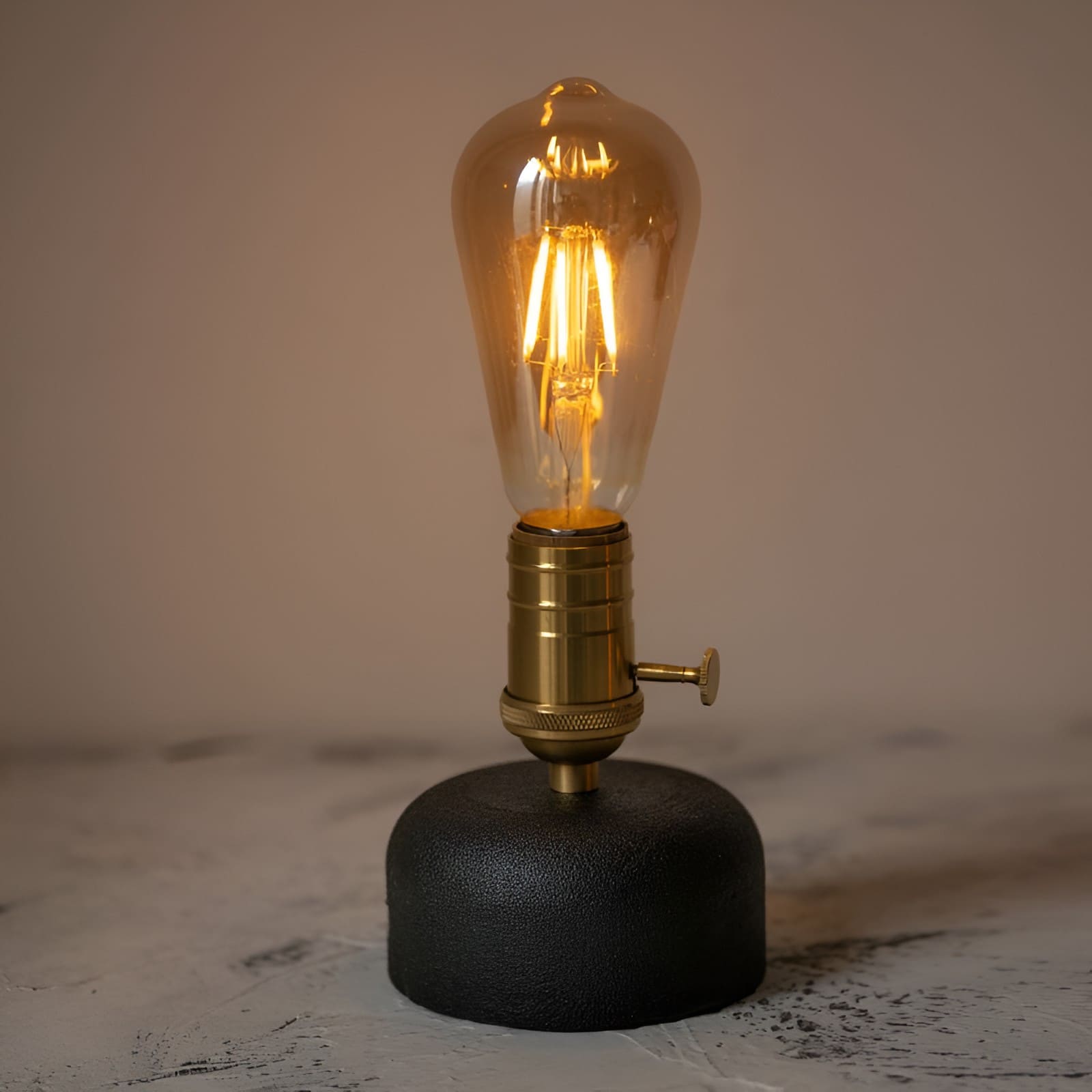 cement edison bulb cordless table lamp st64