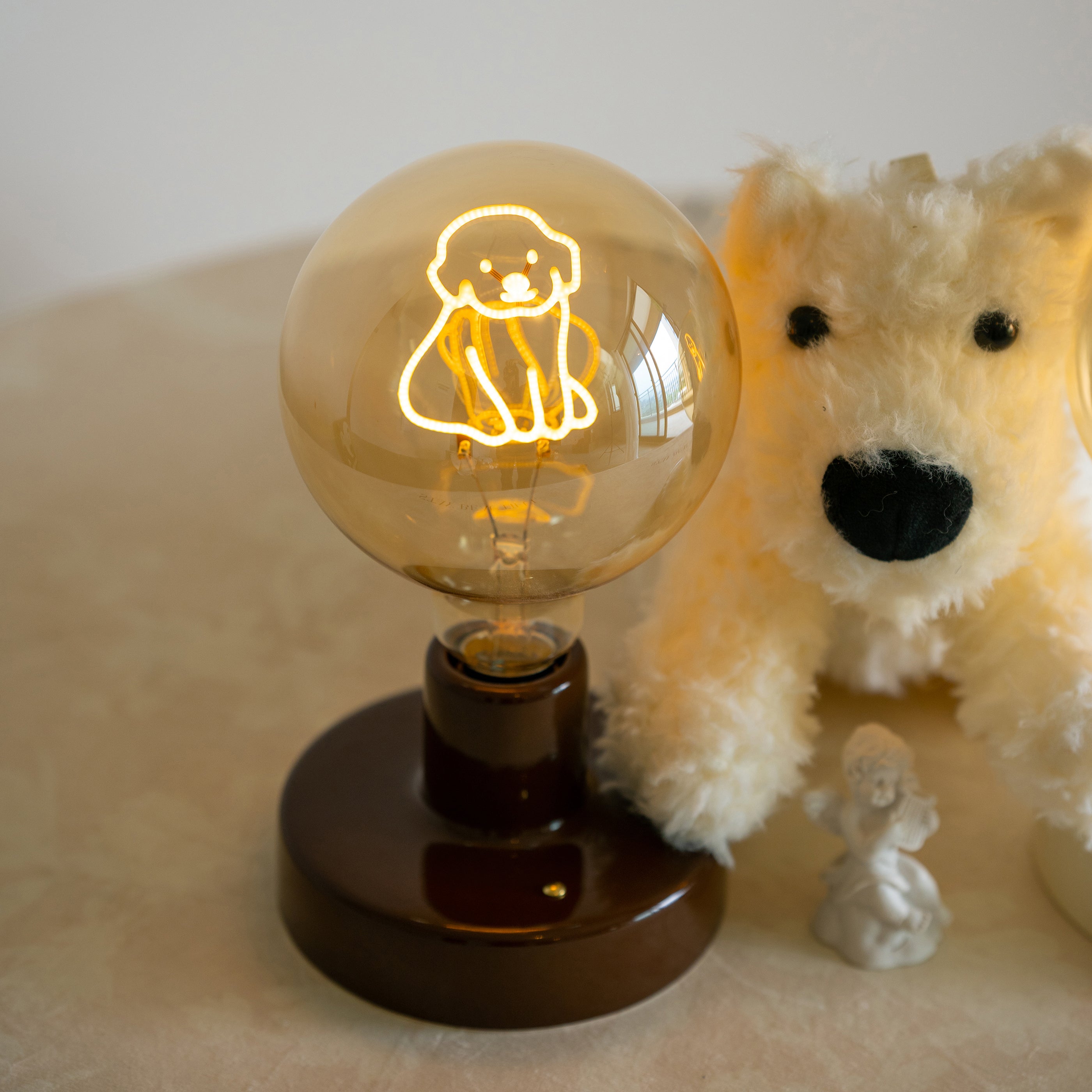 ceramic Buffet Cordless Lamps Dog bulb night light