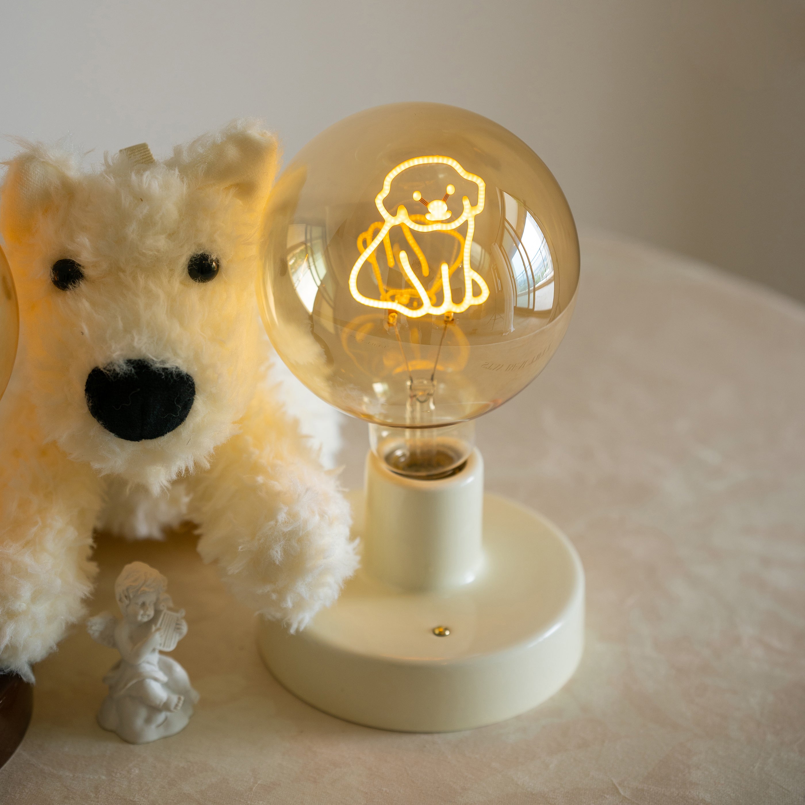 ceramic cordless buffet lamps dog bulb night light