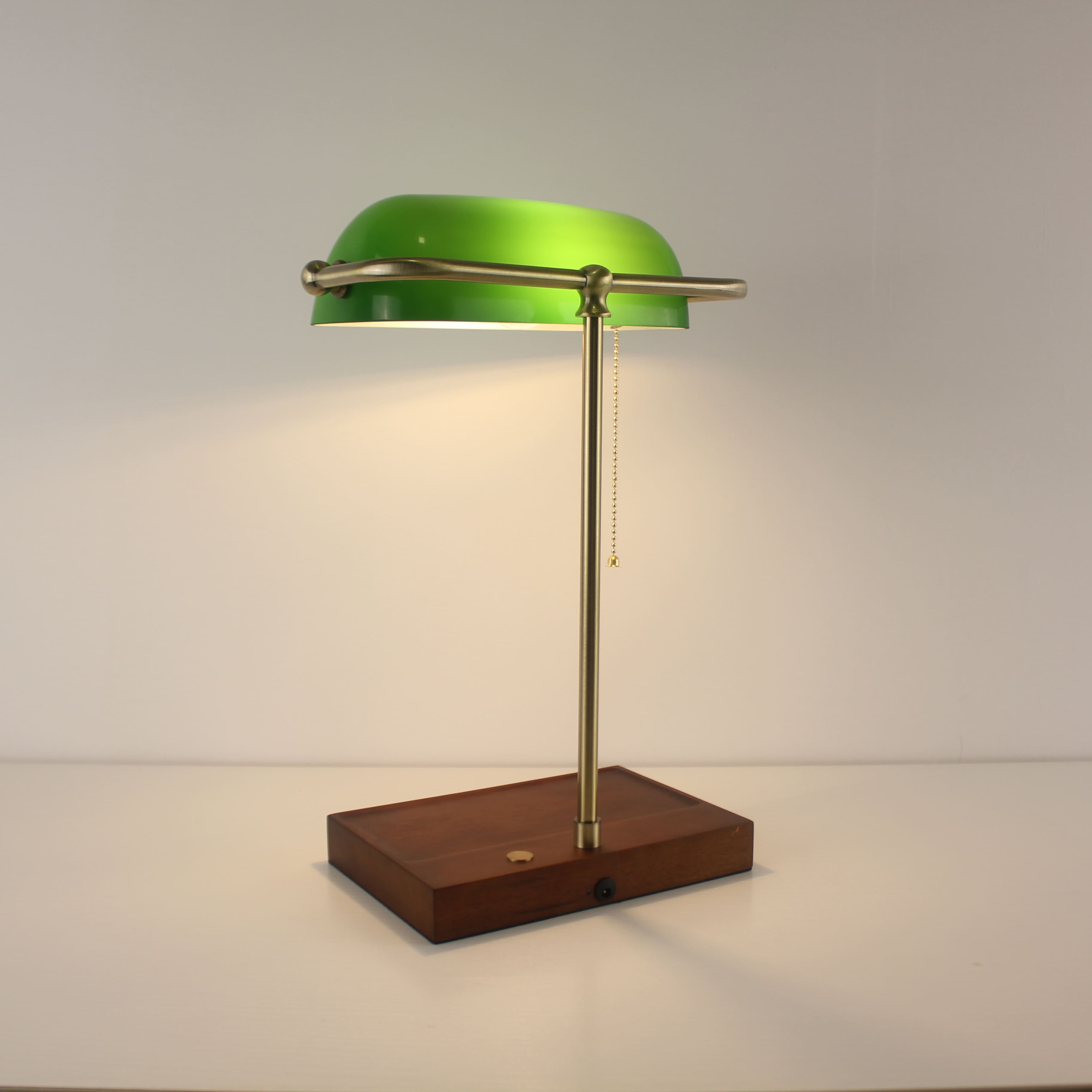 Battery Operated Green Lawyer Lamp - Recharge Green Office Desk Lamp