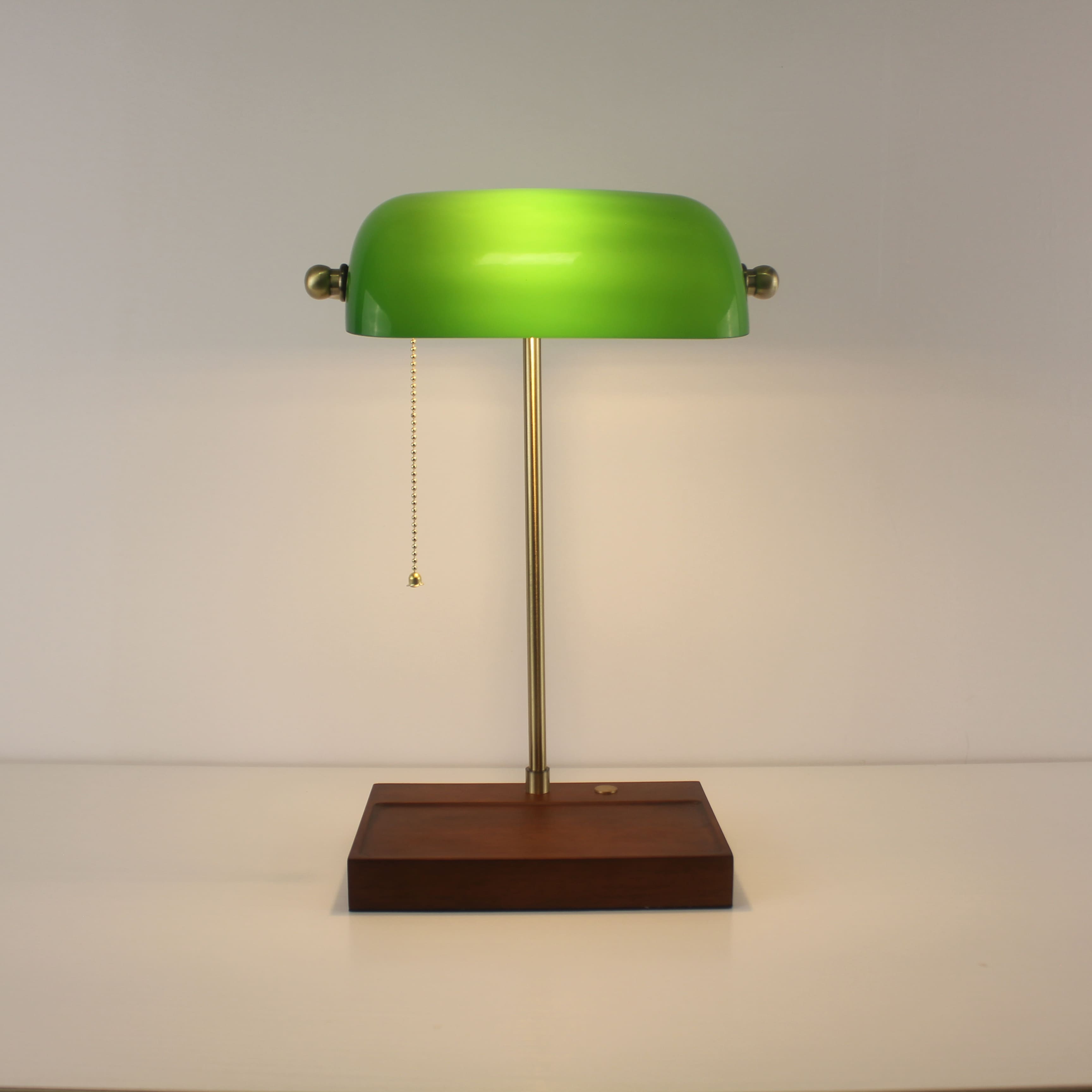 Battery Operated Green Lawyer Lamp - Recharge Green Office Desk Lamp