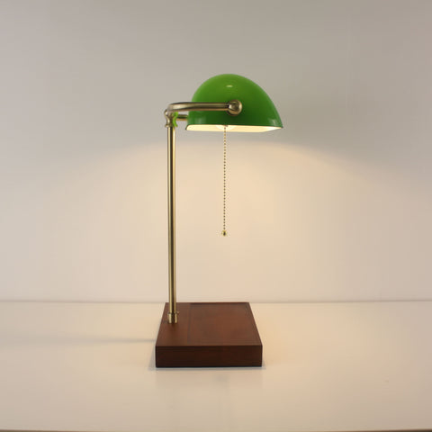 Battery Operated Green Lawyer Lamp - Recharge Green Office Desk Lamp