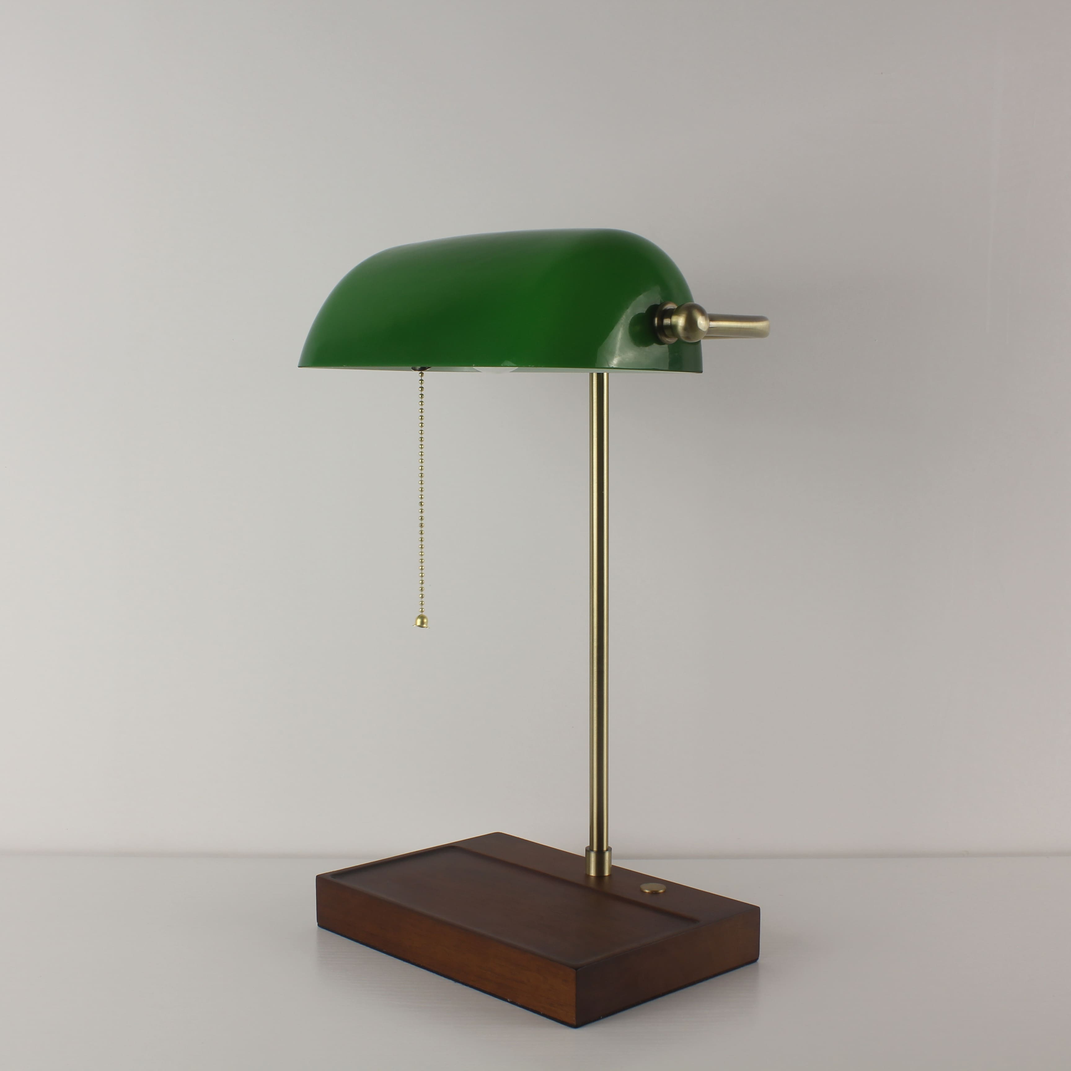 Battery Operated Green Lawyer Lamp - Recharge Green Office Desk Lamp