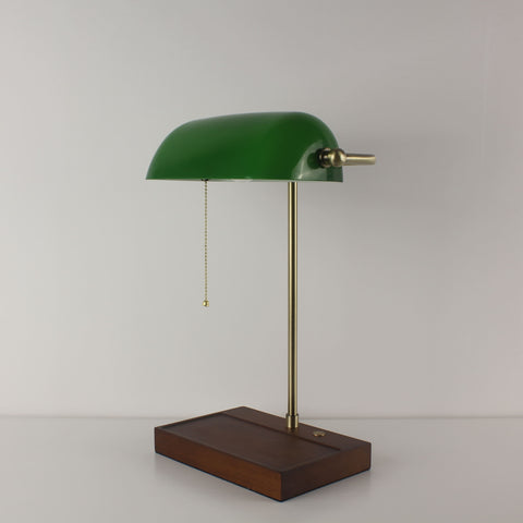 Battery Operated Green Lawyer Lamp - Recharge Green Office Desk Lamp