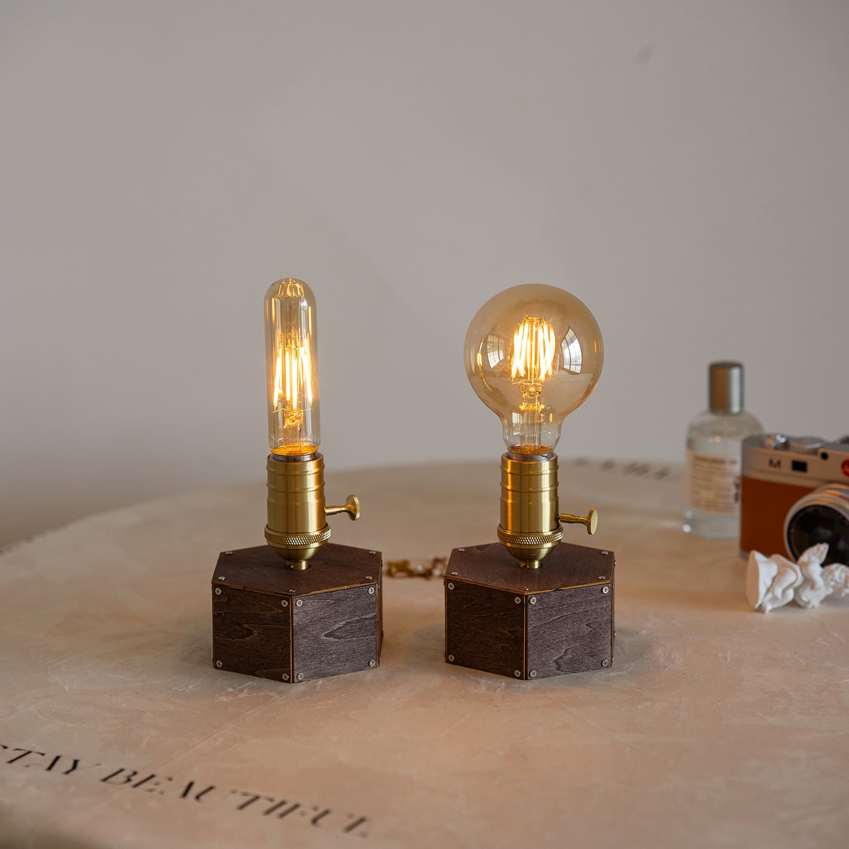 Battery Operated Edison Bulb Lamp - Cordless Farmhouse Lamp