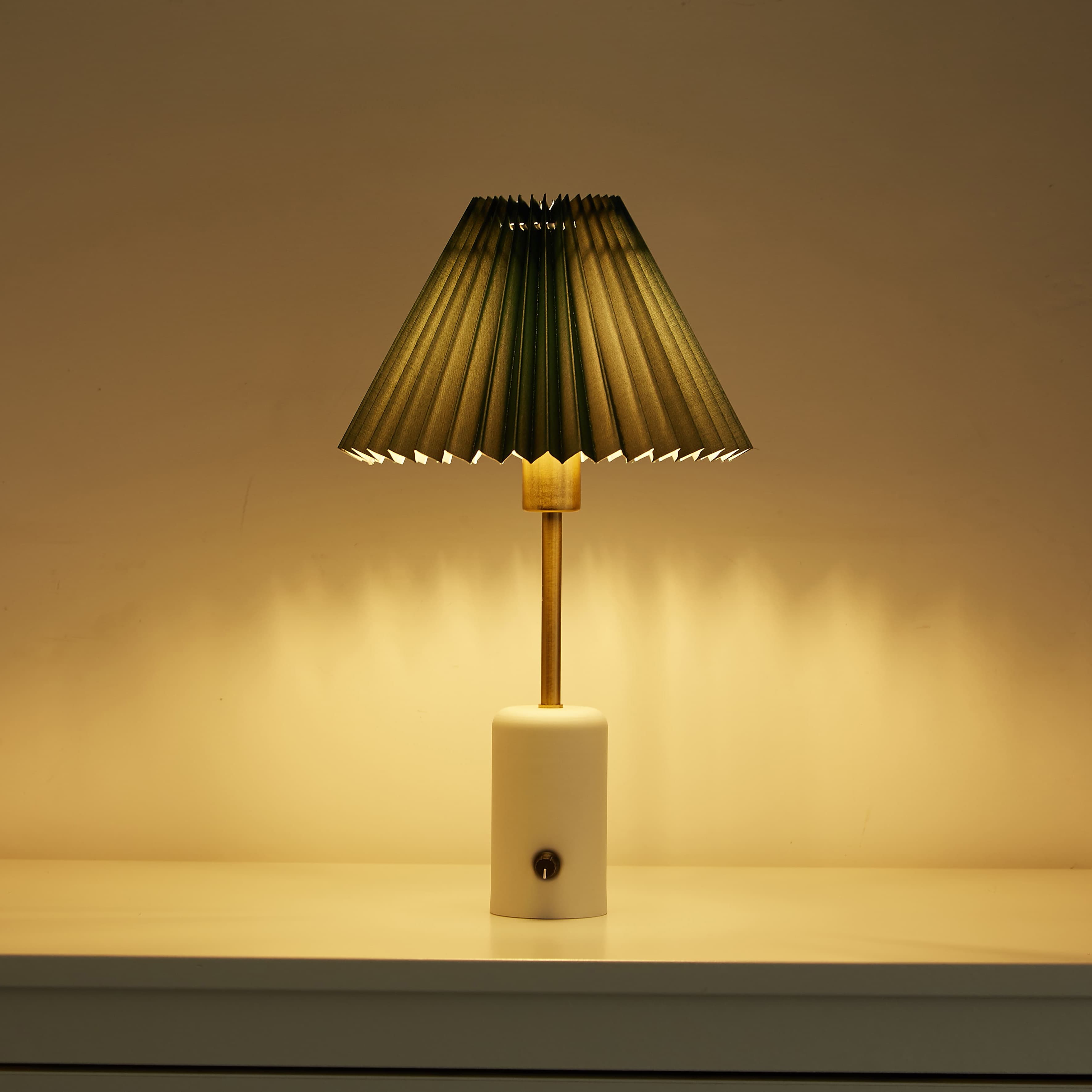 green lampshade battery operated bedside lamps