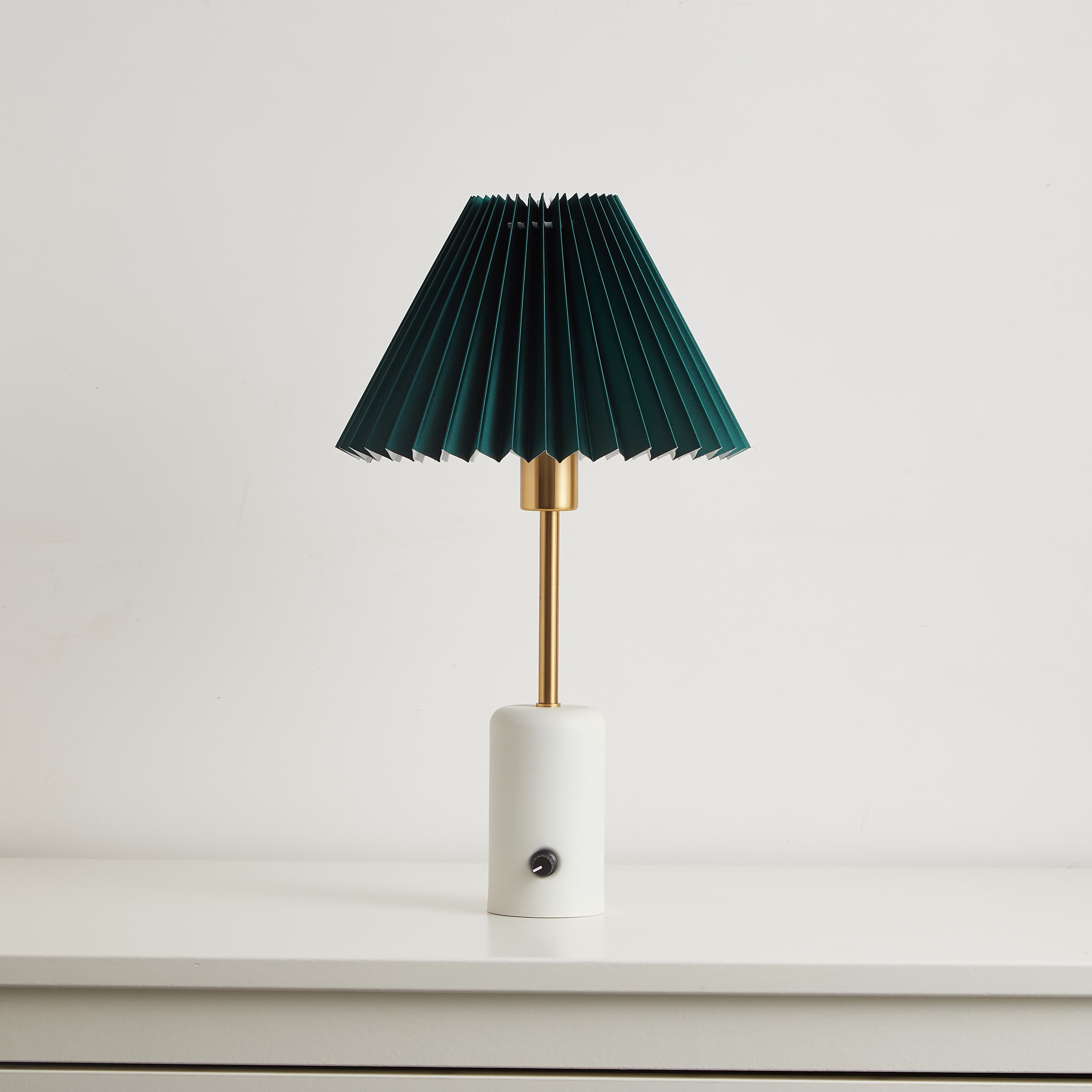 green lampshade battery powered bedside table lamps