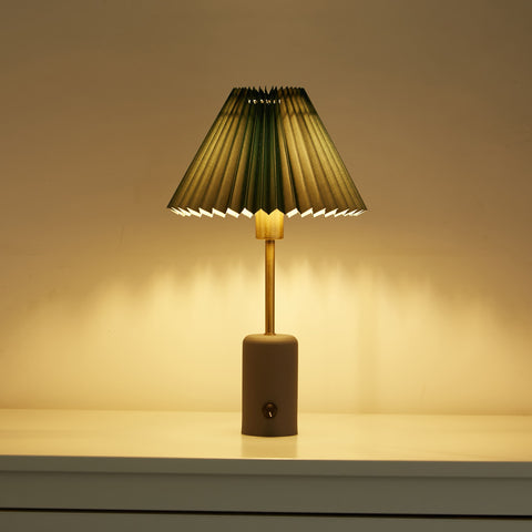 green lampshade nightstand battery led lights