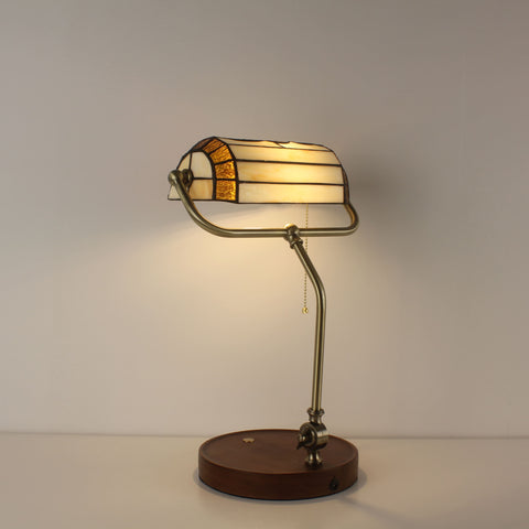 Battery Operated Tiffany Style Office Desk Lamps - Grape Lampshade