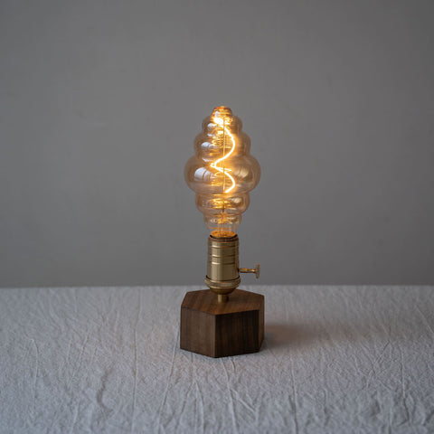 rechargeable battery powered bedside wooden lamp alien bulb