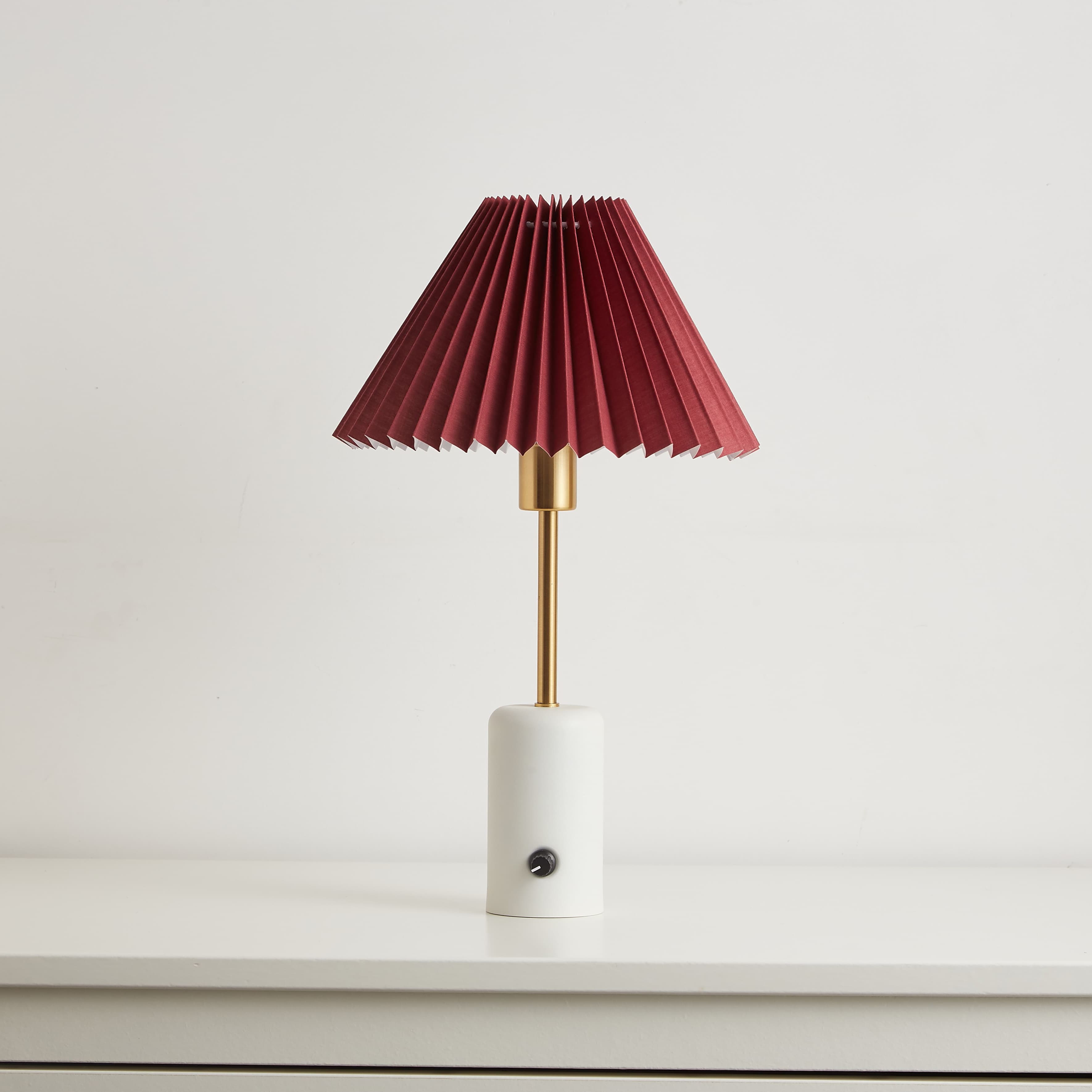 red lampshade battery powered bedside table lamps