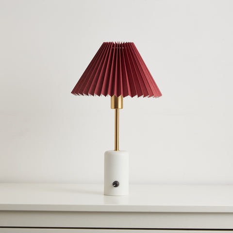 red lampshade battery powered bedside table lamps