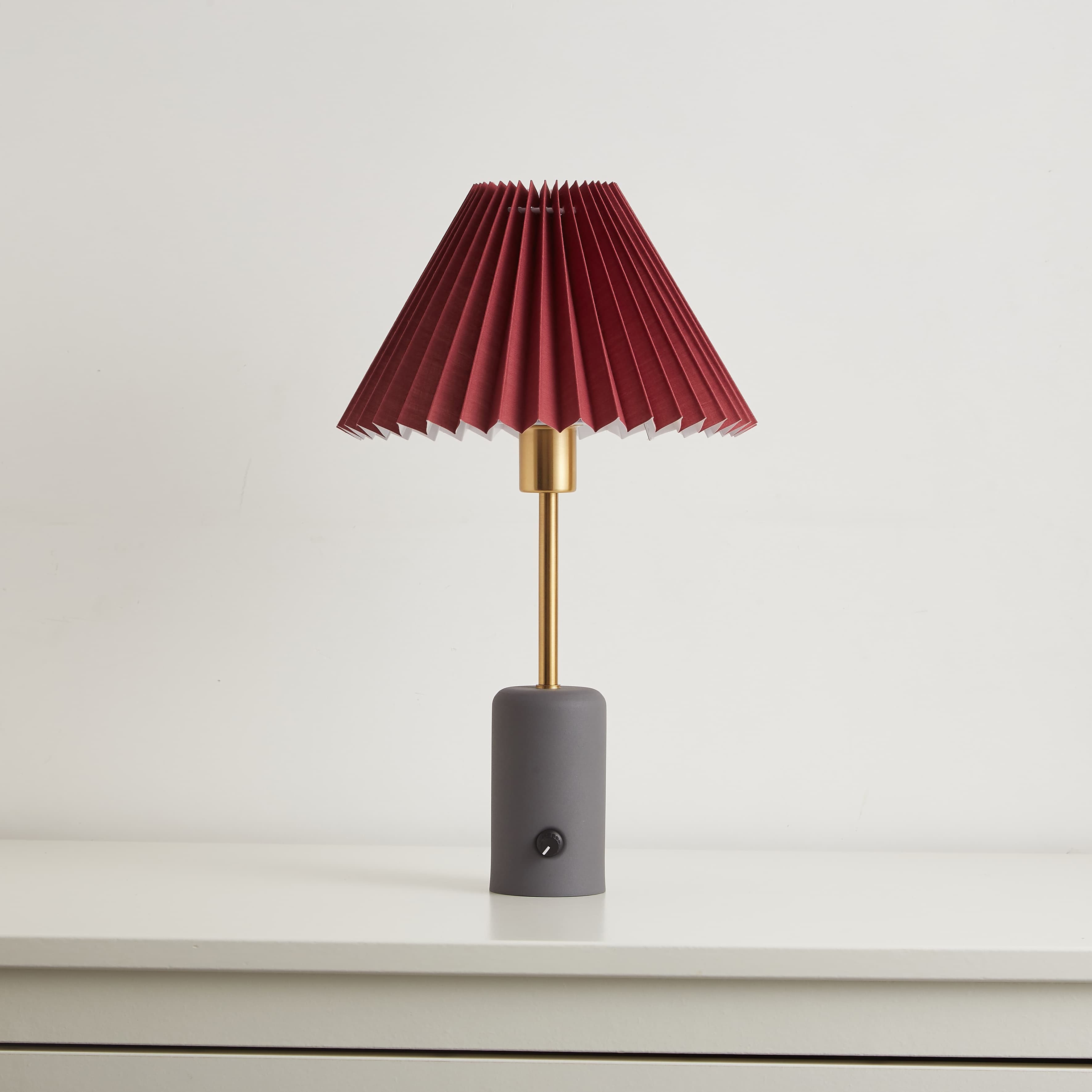 red lampshade cordless buffet lamps