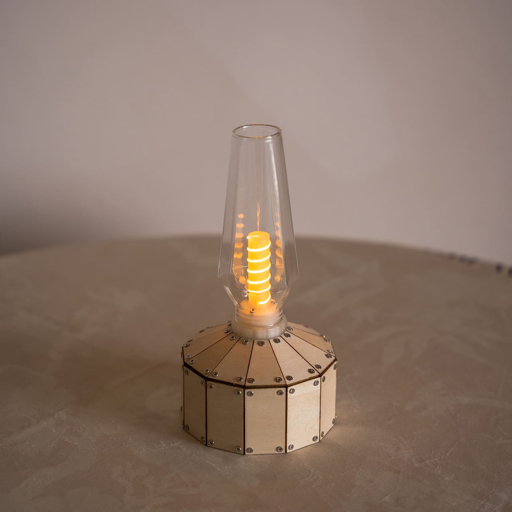 wooden LED kerosene lantern