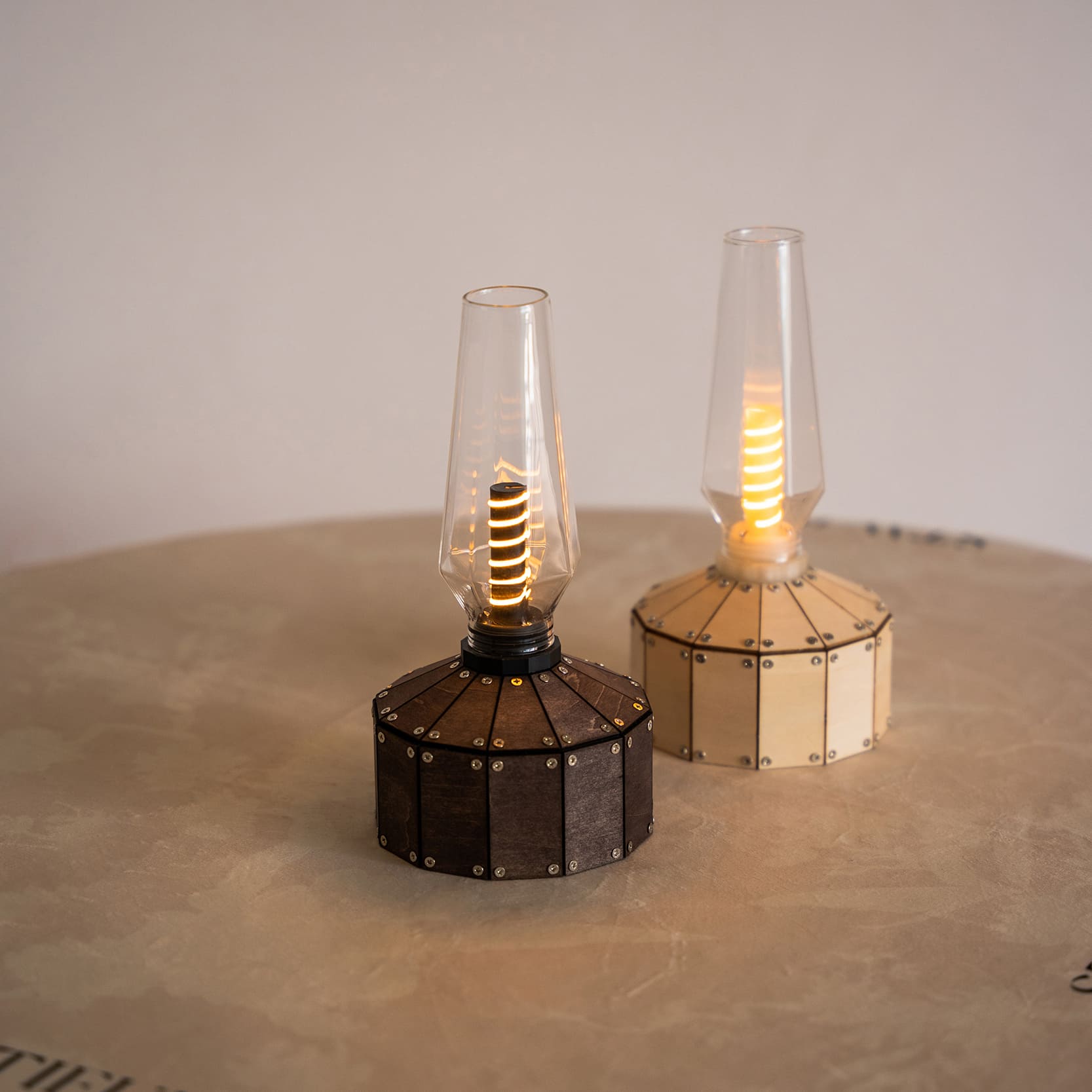 wooden LED oil lantern