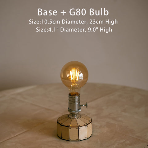 Lampe de table sans fil rétro - Lampe rechargeable en bois faite à la main