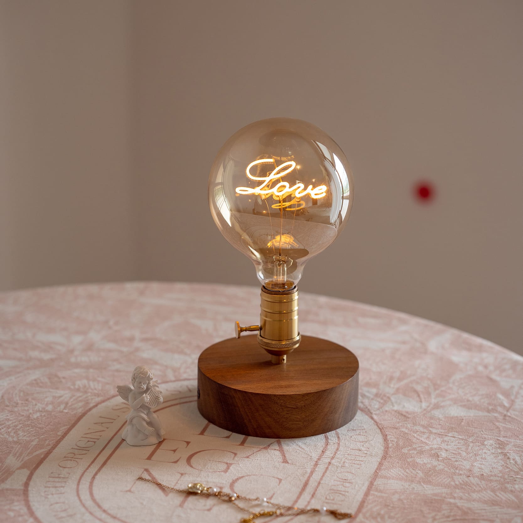 Wooden Battery Edison Light Bulb