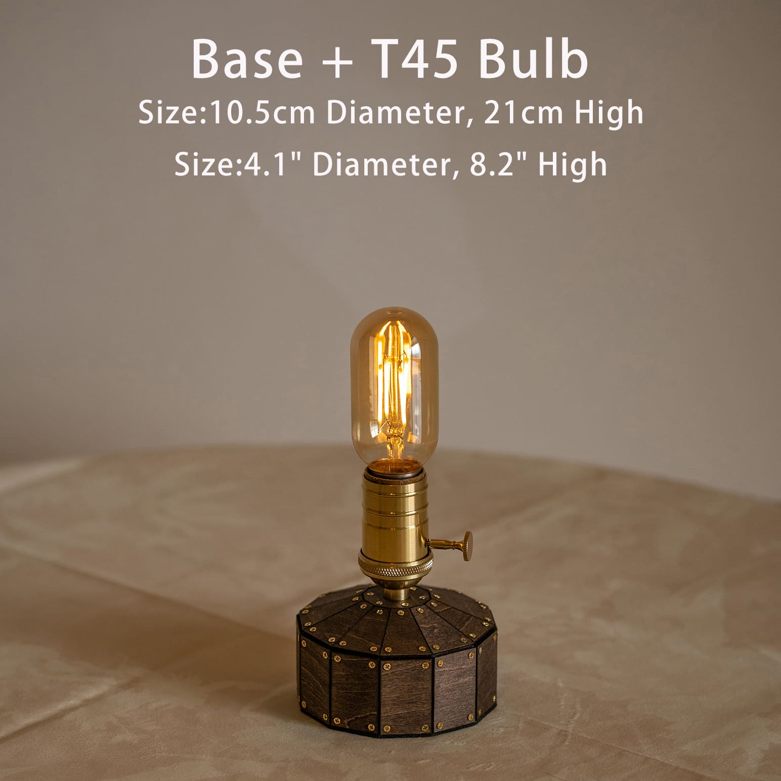 Retro Kabellose Tischlampe - Handgemachte wiederaufladbare Holzlampe