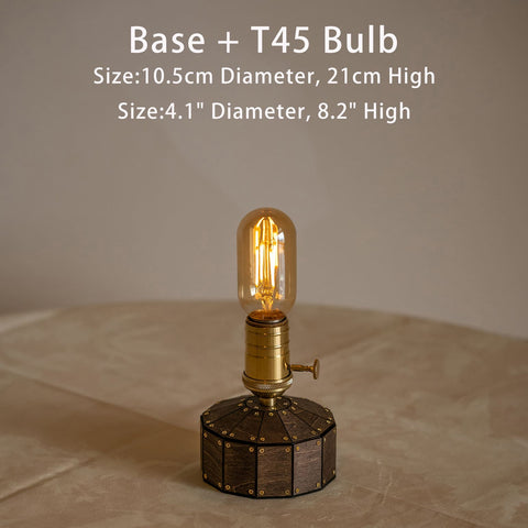 Retro Kabellose Tischlampe - Handgemachte wiederaufladbare Holzlampe