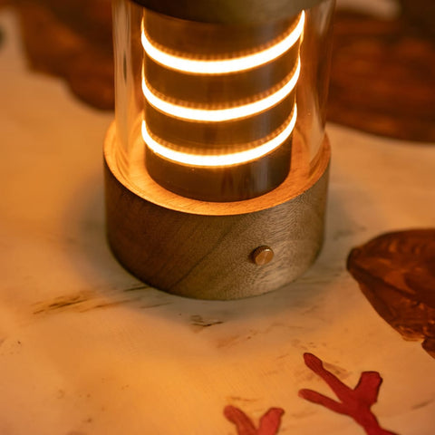 Wooden Lantern Camping Rechargeable