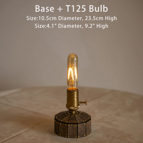 Retro Kabellose Tischlampe - Handgemachte wiederaufladbare Holzlampe