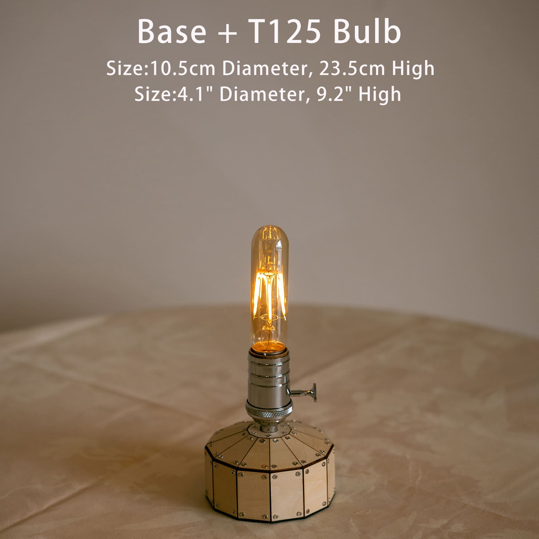 Retro Kabellose Tischlampe - Handgemachte wiederaufladbare Holzlampe